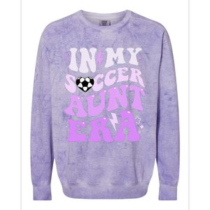 Groovy In My Soccer Aunt Era Colorblast Crewneck Sweatshirt