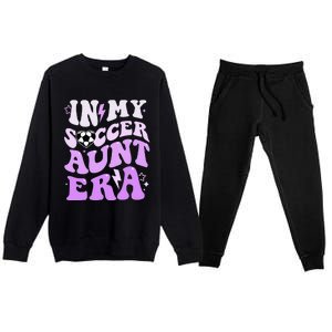 Groovy In My Soccer Aunt Era Premium Crewneck Sweatsuit Set