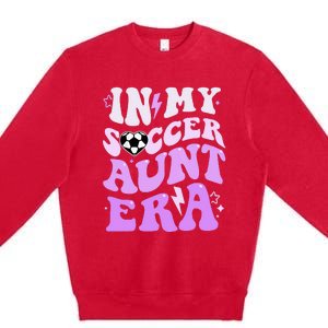 Groovy In My Soccer Aunt Era Premium Crewneck Sweatshirt