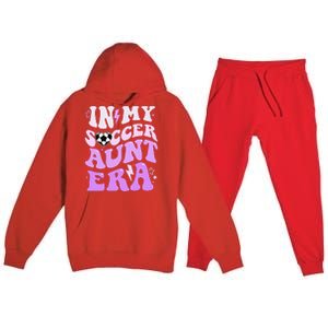 Groovy In My Soccer Aunt Era Premium Hooded Sweatsuit Set