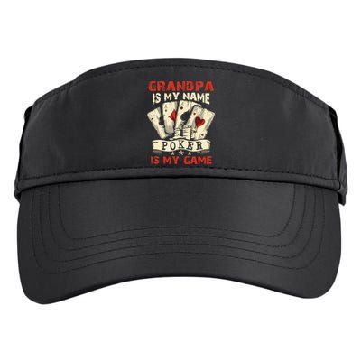 Grandpa Is My Name Poker Is My Game Card Player Casino Adult Drive Performance Visor