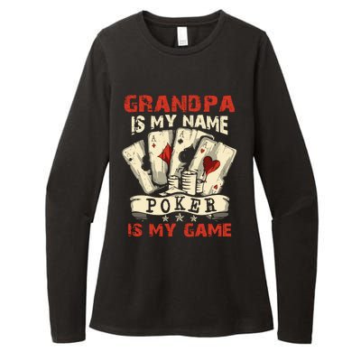 Grandpa Is My Name Poker Is My Game Card Player Casino Womens CVC Long Sleeve Shirt