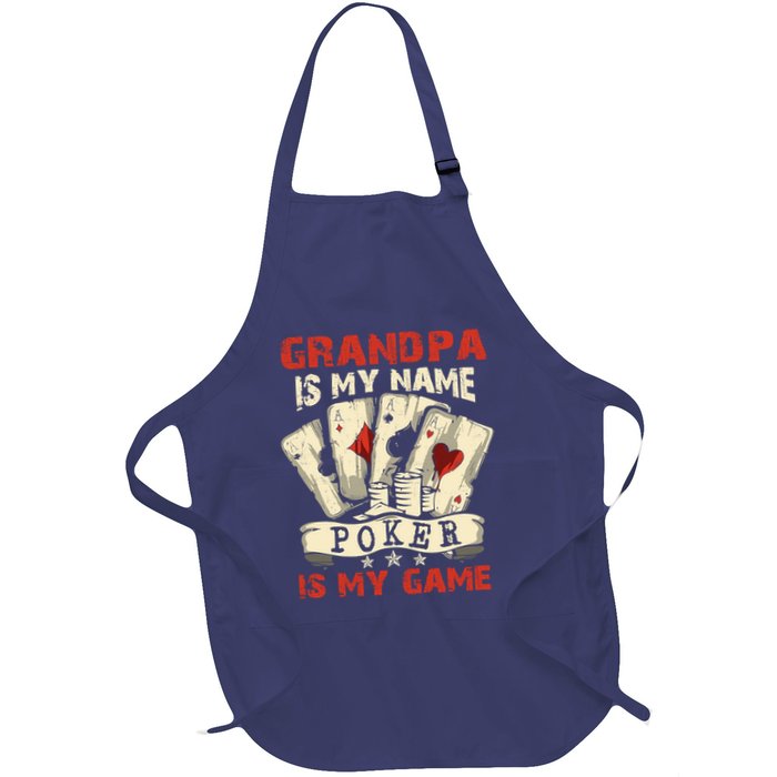 Grandpa Is My Name Poker Is My Game Card Player Casino Full-Length Apron With Pockets