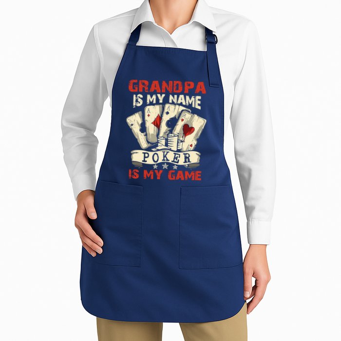 Grandpa Is My Name Poker Is My Game Card Player Casino Full-Length Apron With Pockets