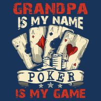 Grandpa Is My Name Poker Is My Game Card Player Casino Full-Length Apron With Pockets