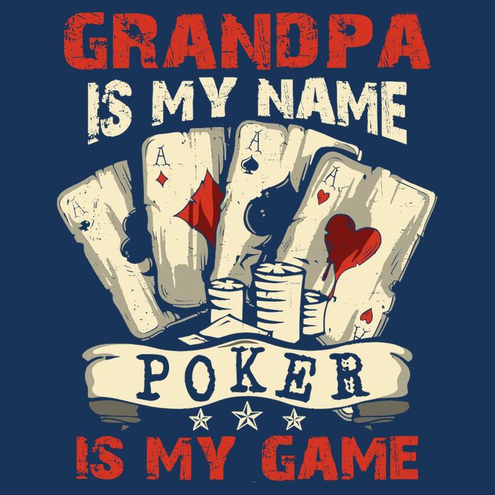 Grandpa Is My Name Poker Is My Game Card Player Casino Full-Length Apron With Pockets