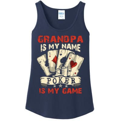 Grandpa Is My Name Poker Is My Game Card Player Casino Ladies Essential Tank