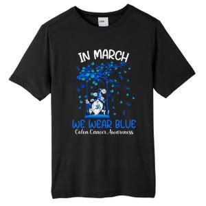 Gnome In March We Wear Blue Clothing Colon Cancer Awareness Gift Tall Fusion ChromaSoft Performance T-Shirt