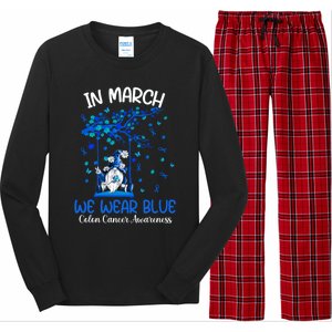 Gnome In March We Wear Blue Clothing Colon Cancer Awareness Gift Long Sleeve Pajama Set