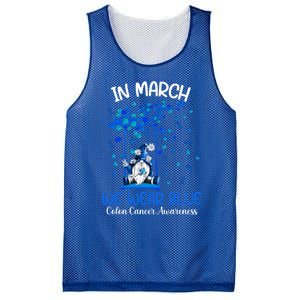 Gnome In March We Wear Blue Clothing Colon Cancer Awareness Gift Mesh Reversible Basketball Jersey Tank