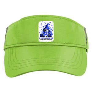 Gnome In March We Wear Blue Ribbon Colon Cancer Awareness Cute Gift Adult Drive Performance Visor