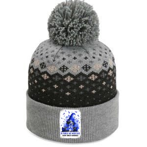 Gnome In March We Wear Blue Ribbon Colon Cancer Awareness Cute Gift The Baniff Cuffed Pom Beanie