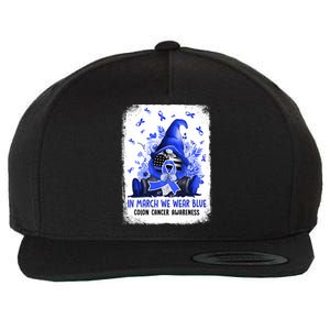 Gnome In March We Wear Blue Ribbon Colon Cancer Awareness Cute Gift Wool Snapback Cap