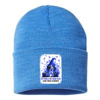 Gnome In March We Wear Blue Ribbon Colon Cancer Awareness Cute Gift Sustainable Knit Beanie