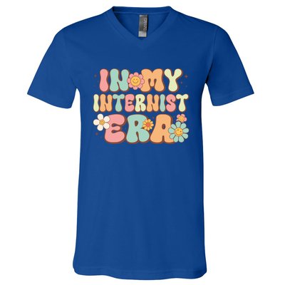 Groovy In My Internist Era Internist Funny Retro Funny Gift Cute Gift V-Neck T-Shirt