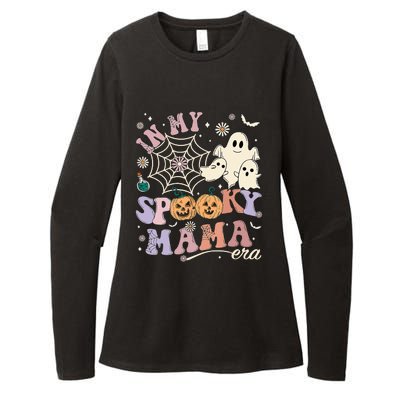 Groovy In My Spooky Mama Era Ghost Pumpkin Halloween Wo Womens CVC Long Sleeve Shirt