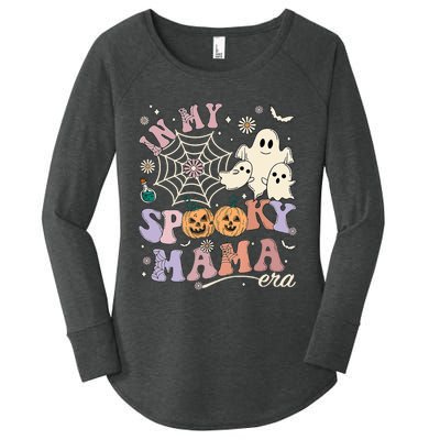 Groovy In My Spooky Mama Era Ghost Pumpkin Halloween Wo Women's Perfect Tri Tunic Long Sleeve Shirt