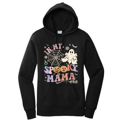 Groovy In My Spooky Mama Era Ghost Pumpkin Halloween Wo Women's Pullover Hoodie