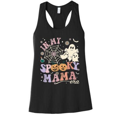 Groovy In My Spooky Mama Era Ghost Pumpkin Halloween Wo Women's Racerback Tank