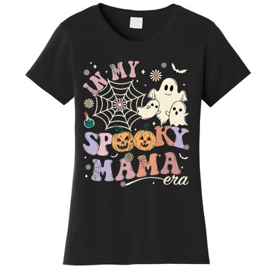 Groovy In My Spooky Mama Era Ghost Pumpkin Halloween Wo Women's T-Shirt