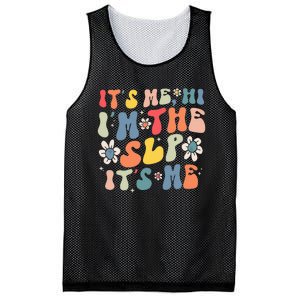 Groovy It's Me Hi I'm The SLP It's Me Funny Speech Therapy Mesh Reversible Basketball Jersey Tank