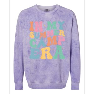 Groovy In My Summer Camp Era Retro Summer Camper Colorblast Crewneck Sweatshirt