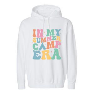 Groovy In My Summer Camp Era Retro Summer Camper Garment-Dyed Fleece Hoodie