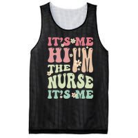 Groovy It's Me Hi I'm The Nurse It's Me Funny Nurses Mesh Reversible Basketball Jersey Tank