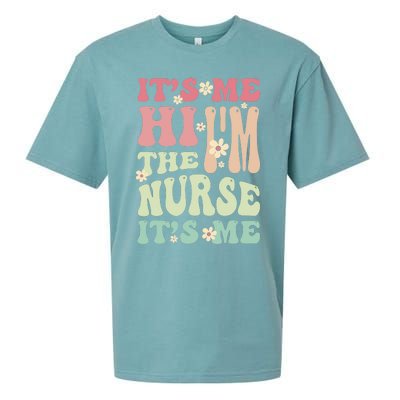 Groovy It's Me Hi I'm The Nurse It's Me Funny Nurses Sueded Cloud Jersey T-Shirt