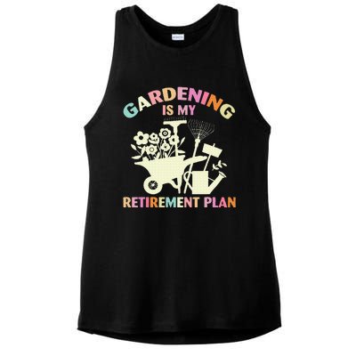 Gardening Is My Retirement Plan Ladies PosiCharge Tri-Blend Wicking Tank