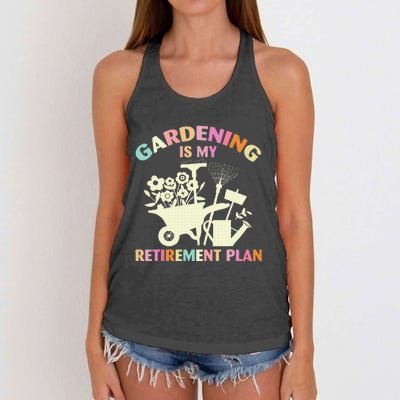 Gardening Is My Retirement Plan Women's Knotted Racerback Tank