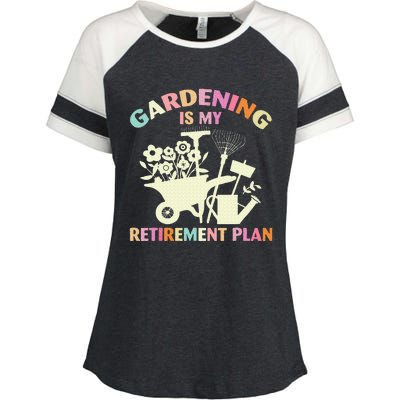 Gardening Is My Retirement Plan Enza Ladies Jersey Colorblock Tee