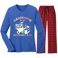 Gardening Is My Retirement Plan Women's Long Sleeve Flannel Pajama Set 