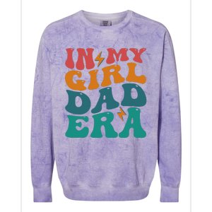 Groovy In My Girl Dad Era Colorblast Crewneck Sweatshirt