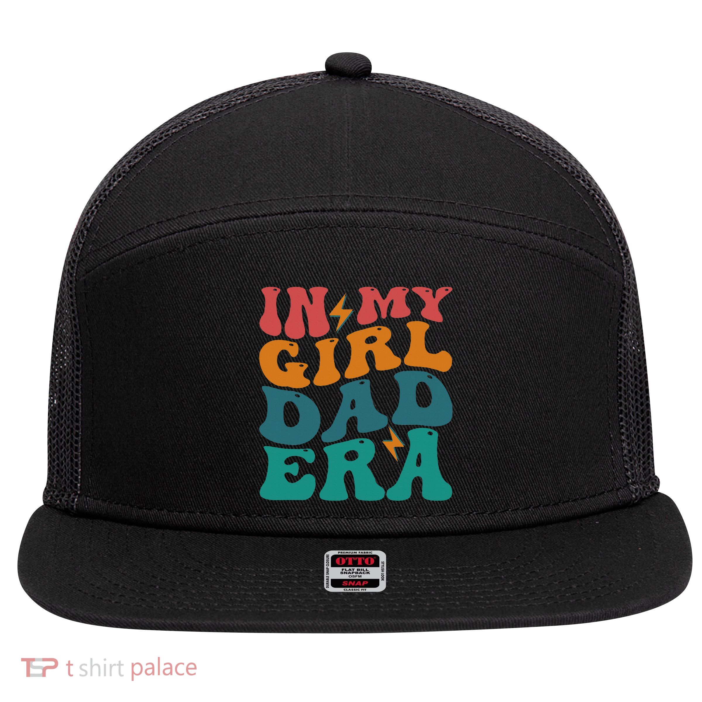 Groovy In My Girl Dad Era 7 Panel Mesh Trucker Snapback Hat