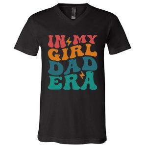 Groovy In My Girl Dad Era V-Neck T-Shirt