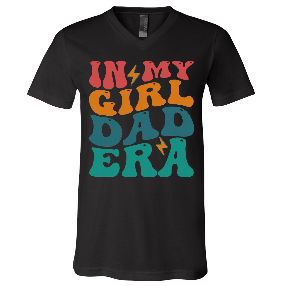 Groovy In My Girl Dad Era V-Neck T-Shirt
