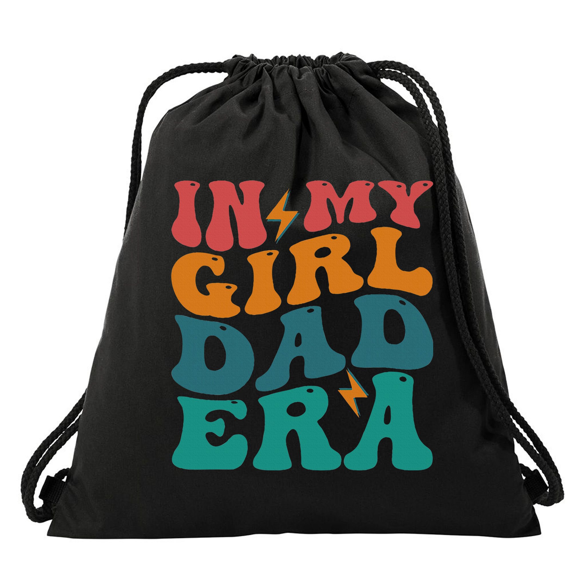 Groovy In My Girl Dad Era Drawstring Bag
