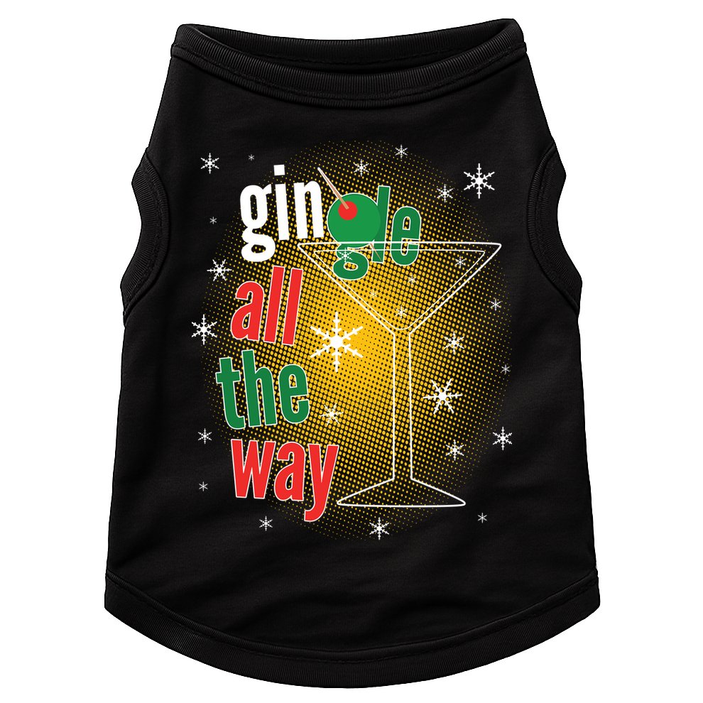 Gin all the way Jingle Funny Christmas Doggie Tank