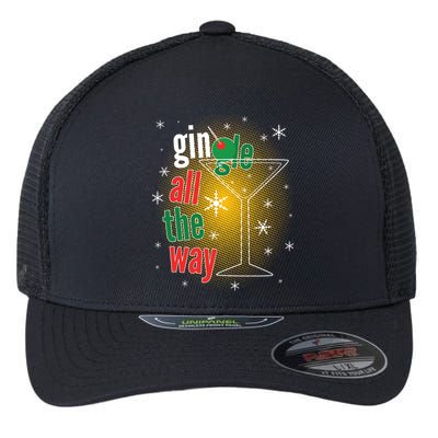 Gin all the way Jingle Funny Christmas Flexfit Unipanel Trucker Cap