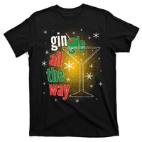 Gin all the way Jingle Funny Christmas T-Shirt