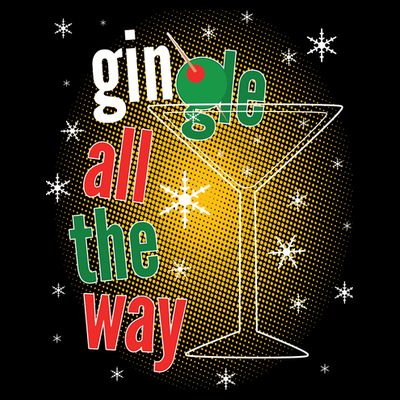 Gin all the way Jingle Funny Christmas T-Shirt