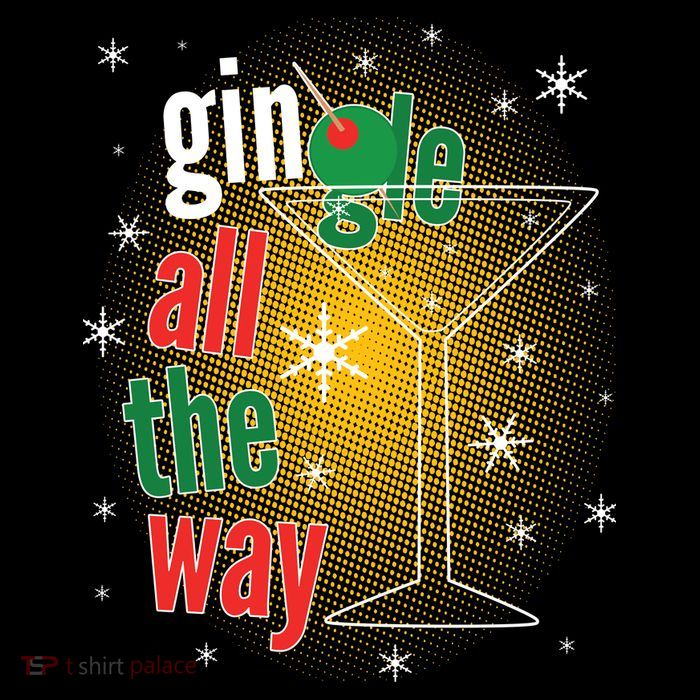 Gin all the way Jingle Funny Christmas Button