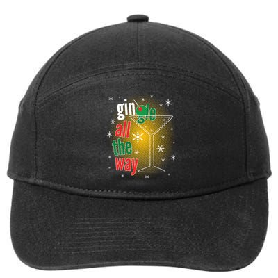 Gin all the way Jingle Funny Christmas 7-Panel Snapback Hat