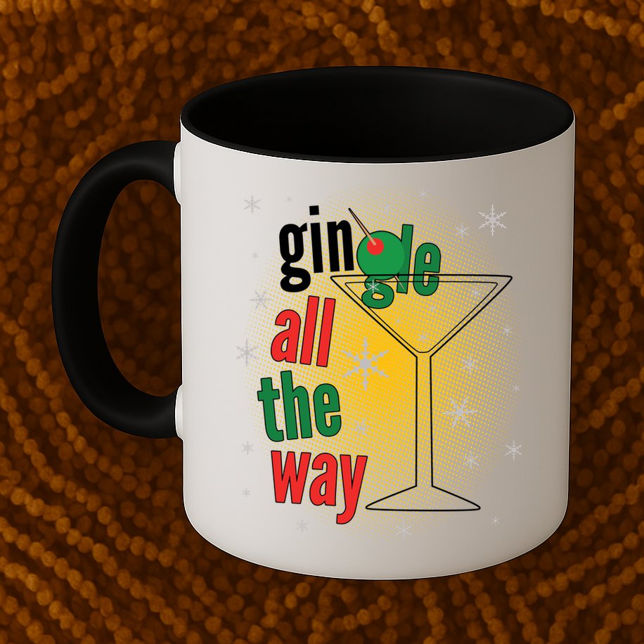 Gin all the way Jingle Funny Christmas Mug