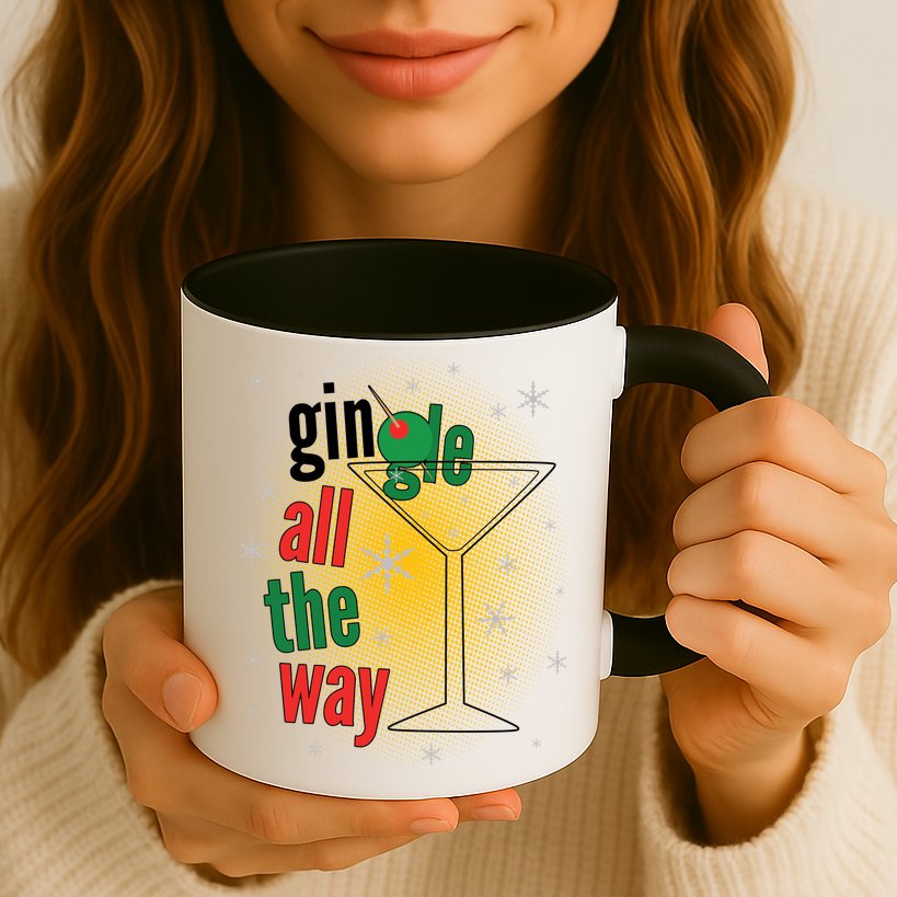 Gin all the way Jingle Funny Christmas Mug