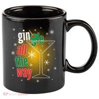 Gin all the way Jingle Funny Christmas 11oz C Handle Ceramic Mug