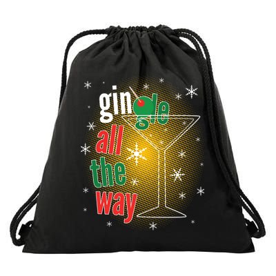 Gin all the way Jingle Funny Christmas Drawstring Bag