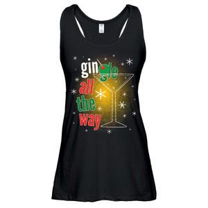 Gin all the way Jingle Funny Christmas Ladies Essential Flowy Tank