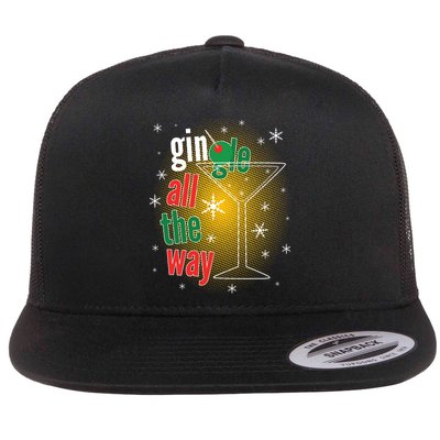 Gin all the way Jingle Funny Christmas Flatbill Hat